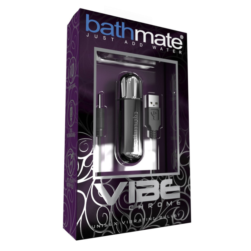 Комплект вібропулі Bathmate Vibe Bullet Chrome в елегантній упаковці