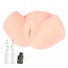 Мастурбатор-півторс Kokos Samanda 2WayPlus з вібрацією, масажем та подвійним входом — Keks-Hub