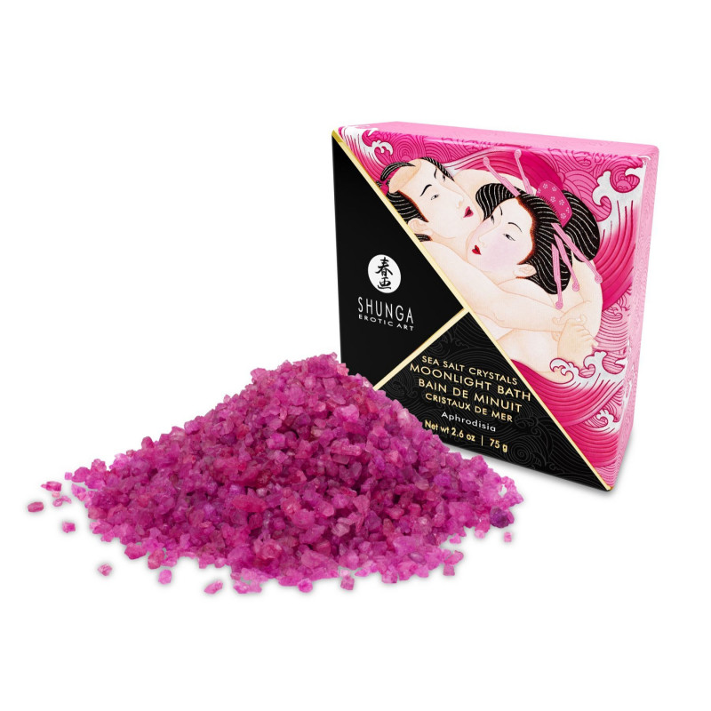 Упаковка солі для ванни Shunga Moonlight Bath Aphrodisia 75 г, вид збоку