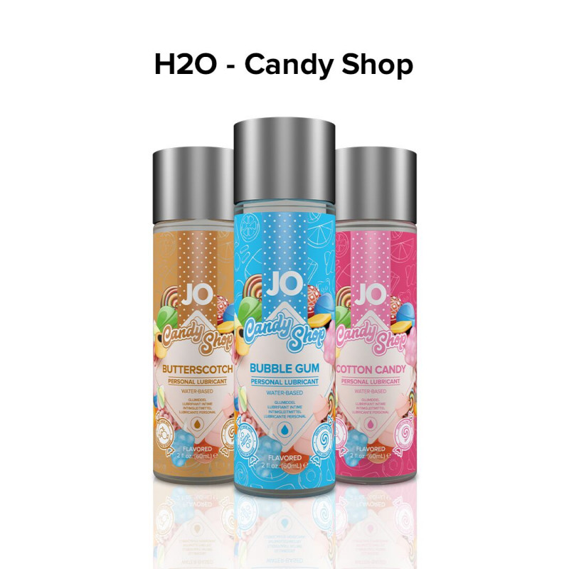 Лубрикант JO H2O Candy Shop Butterscotch 60 мл - демонстрація застосування, приємний аромат карамелі