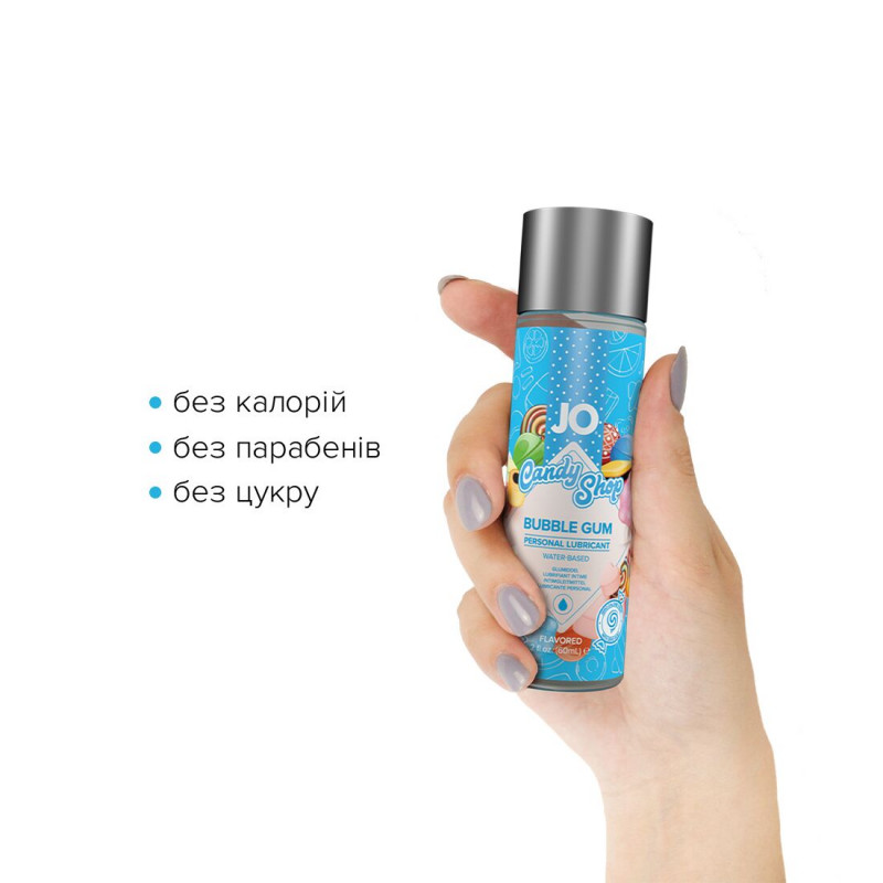 JO H2O Candy Shop Bubblegum лубрикант на водній основі, 60 мл, вид збоку