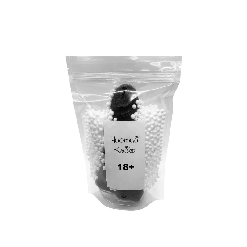 Текстура натурального мила-члена Чистий Кайф Black size M з присоскою