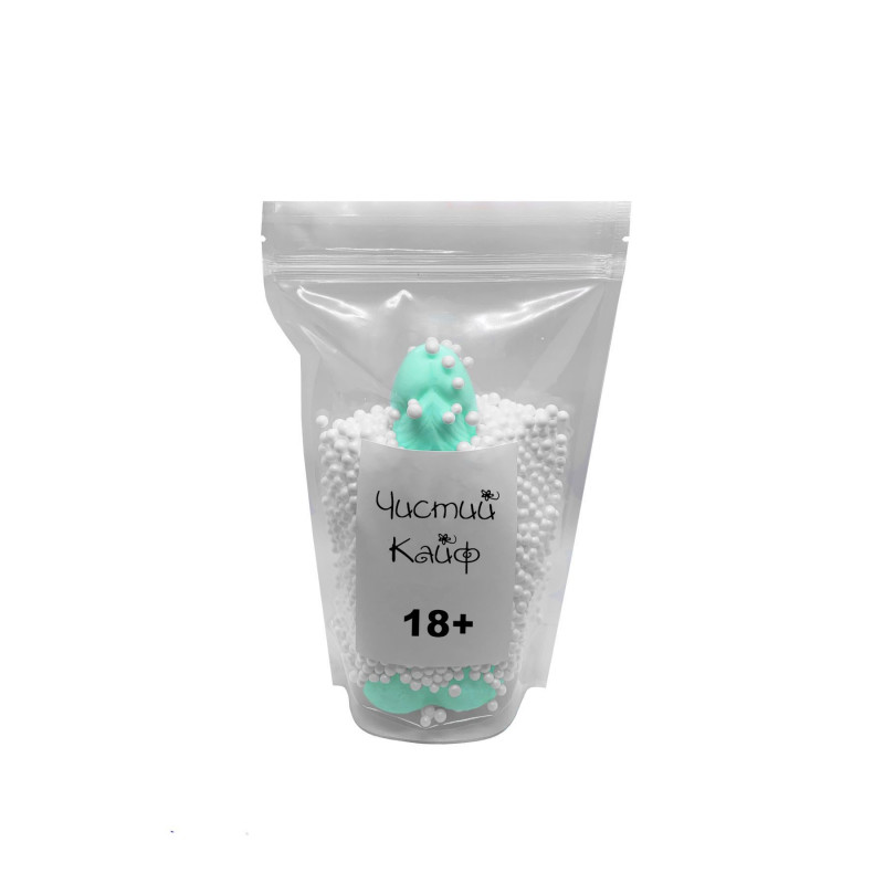 Наближений вид на текстуру крафтового мила-член Чистий Кайф Turquoise, розмір L