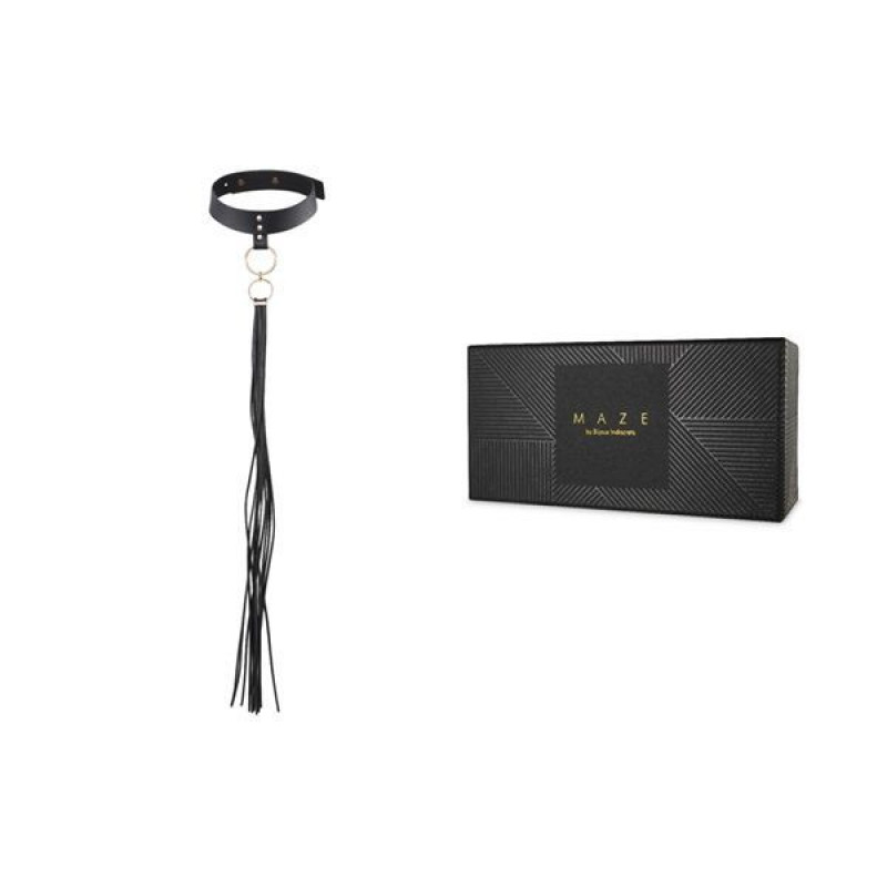Чокер Bijoux Indiscrets MAZE — Tassel Chocker Black, детальний вигляд плетіння