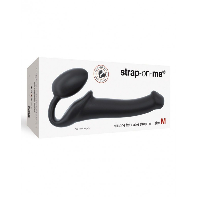 Безремінний страпон Strap-On-Me Black M, текстура матеріалу, чорний