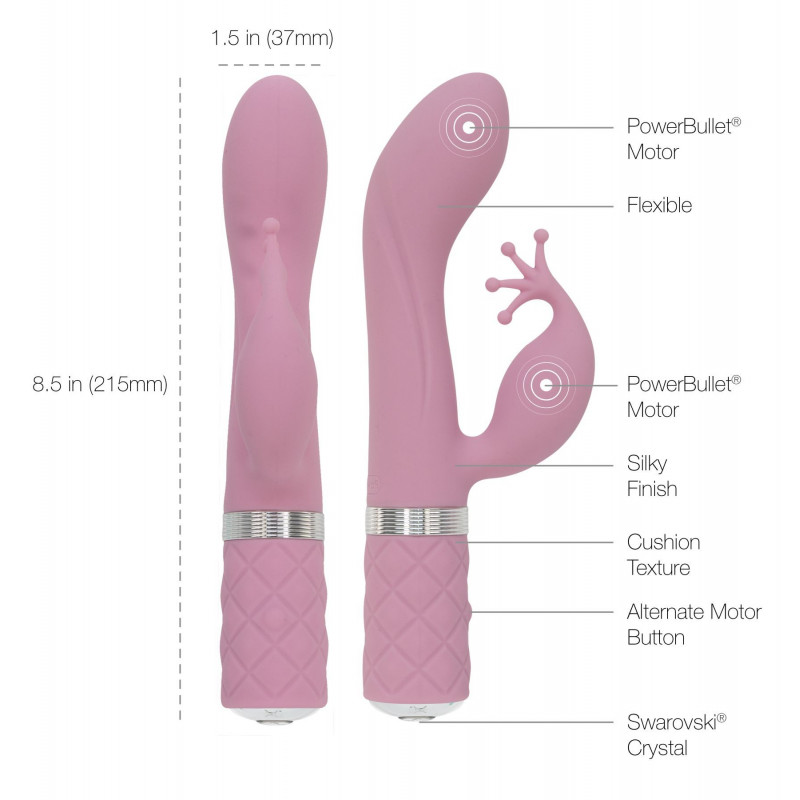 Насадка-кролик вибратора Pillow Talk Kinky Pink, гибкость и форма