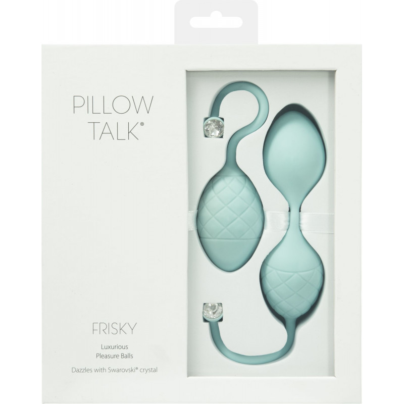 Набір вагінальних кульок Pillow Talk Frisky Teal – деталі та текстура