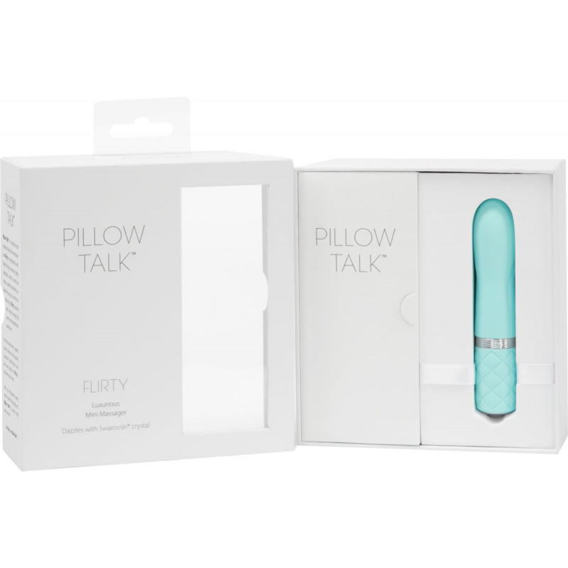 Розкішний вібратор Pillow Talk Flirty Teal, загальний вигляд, бірюзовий колір, елегантність