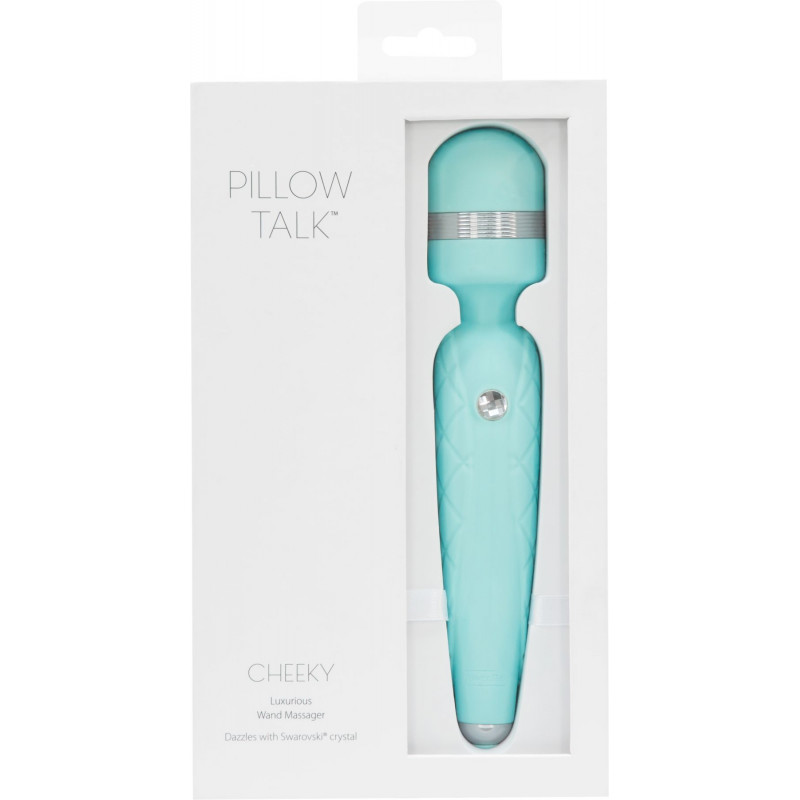 Бірюзовий вібромасажер Pillow Talk Cheeky Teal з активованим режимом вібрації