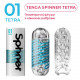 Мастурбатор Tenga Spinner 01 Tetra в упаковке, демонстрирующий полный комплект