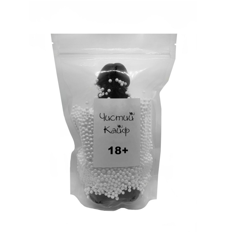 Текстура крафтового мила-члена Чистий Кайф Black XL, натуральні інгредієнти, присоска