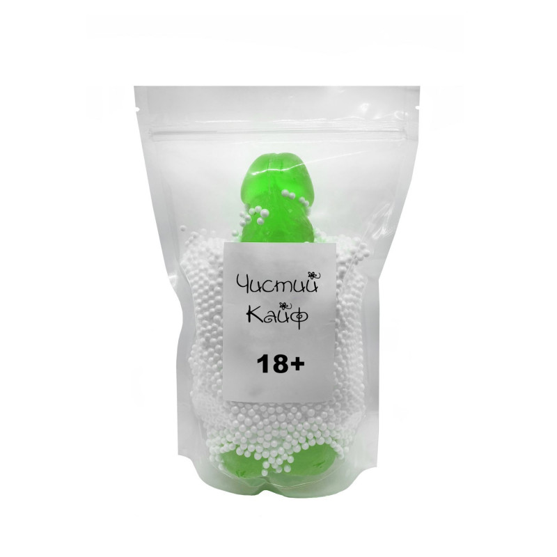 Текстура крафтового мила-член Чистий Кайф Green XL: натуральні компоненти, приємна на дотик поверхня