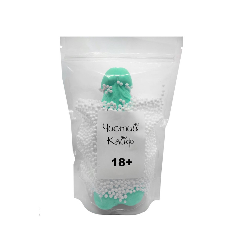 Текстура натурального мила-члена Чистий Кайф Turquoise XL, насичений колір