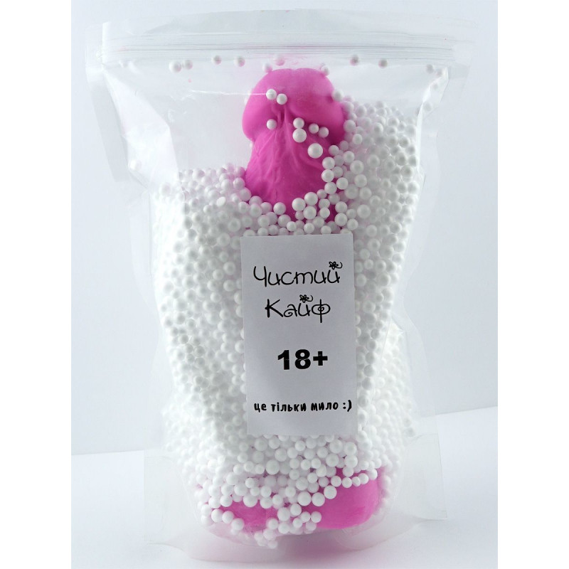 Крафтове мило-член Чистий Кайф Violet XL: вигляд збоку, детальна текстура натуральних компонентів, елегантний вигин