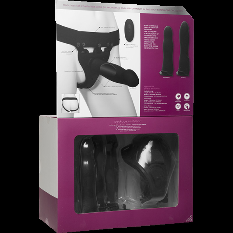 Набір для страпона Doc Johnson Body Extensions - BE Naughty - Black, демонстрація використання
