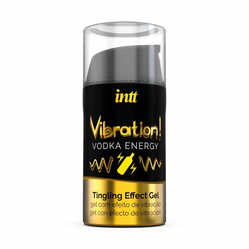 Рідкий вібратор Intt Vibration Vodka 15 мл - вид збоку, демонстрація текстури