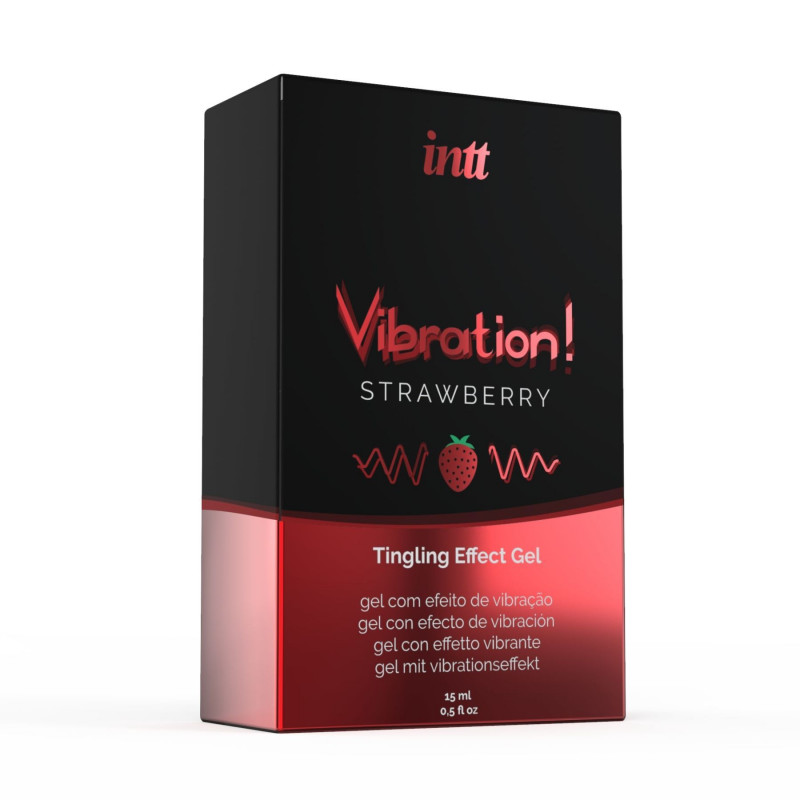 Текстура рідкого вібратора Intt Vibration Strawberry, 15 мл - шовковиста, приємна на дотик