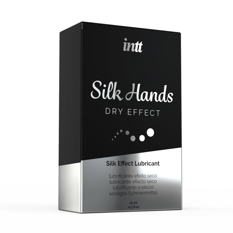 Текстура ультрагустої силіконової змазки Intt Silk Hands 15 мл збоку