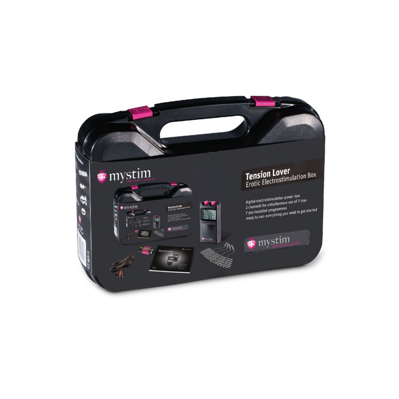 Електростимулятор Mystim Tension Lover, вид збоку, що демонструє ергономічну форму та розташування кнопок управління