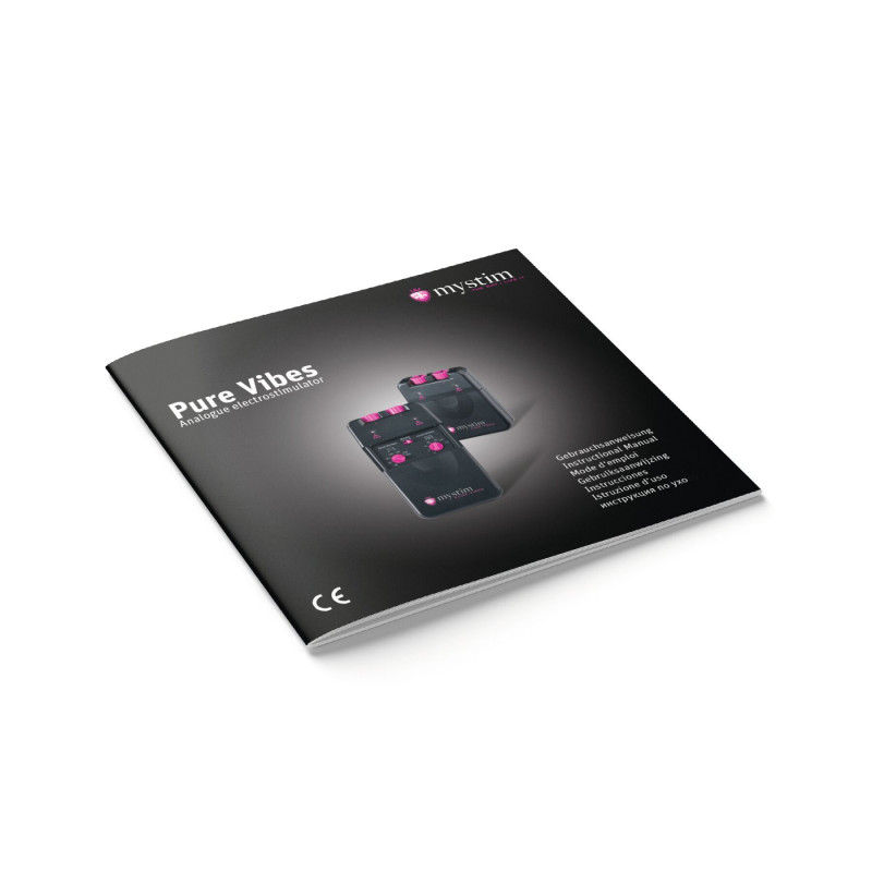 Електростимулятор Mystim Pure Vibes - вигляд ззаду, інформаційна наліпка