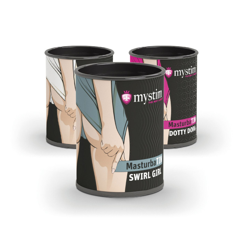 Мастурбатор-яйце Mystim MasturbaTIN Swirl Girl - демонстрація гнучкості та форми