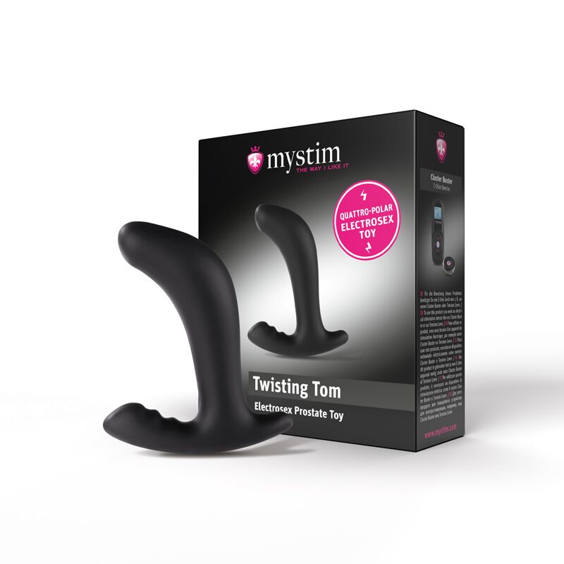 Масажер простати Mystim Twisting Tom 3,7 см, сумісний з електростимуляторами, демонстрація