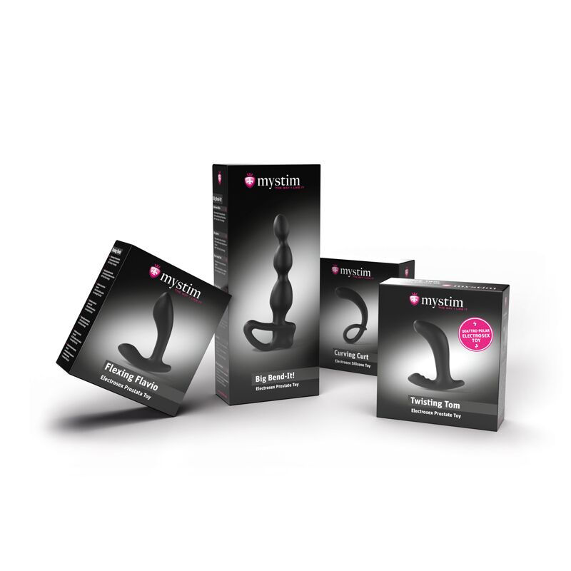 Бренд Mystim: логотип та масажер простати Big Bend-it!
