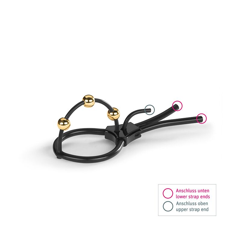 Утяжка для пеніса Mystim Pearly Pete збоку - демонстрація форми