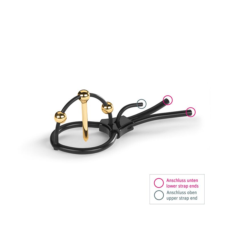 Утяжка пеніса Mystim Plunging Pete, вид збоку, що показує форму та конструкцію