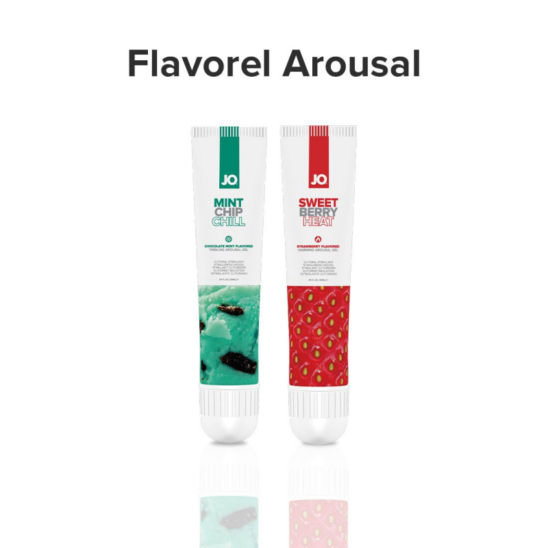 Флакон JO Sweet Berry Heat та розкидані ягоди, що символізують солодкий аромат