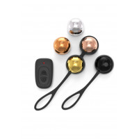 Набор вагинальных шариков Dorcel Training Balls, диам. 3,4см, вес 20-117гр, с вибрацией, пульт ДУ