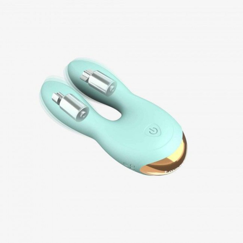 Вібратор-кролик Love To Love Hear Me Menthe, вигляд збоку, з акцентом на форму вушок та LED-підсвітки