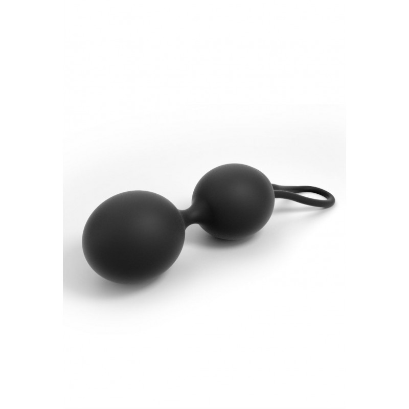 Вагінальні кульки Dorcel Dual Balls Black, вид збоку, демонстрація форми