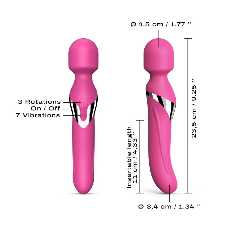Близький план перлинного масажу вібромасажера Dorcel Dual Orgasms Magenta, детальна текстура