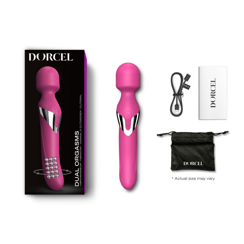 Вібромасажер Dorcel Dual Orgasms Magenta в комплекті з аксесуарами, повний набір