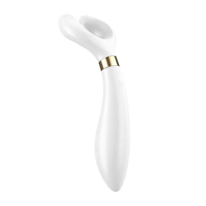 Satisfyer Endless Fun White: детальний вигляд вібратора збоку, акцент на ергономічному дизайні