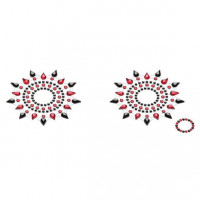 Пестіс з кристалів Petits Joujoux Gloria set of 2 - Black/Red, прикраса на груди