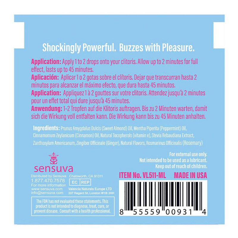 Збуджувальна олія Sensuva ON Arousal Oil for Her Ice – вигляд флакона збоку, демонстрація текстури
