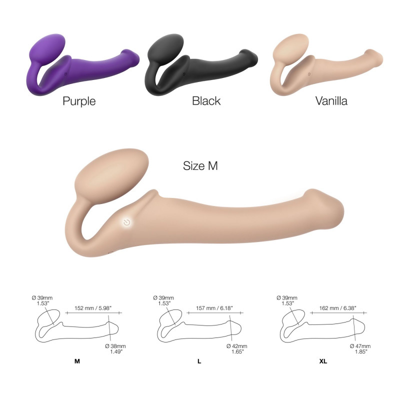 Безремінний страпон Strap-On-Me Vibrating Flesh M, деталі текстури матеріалу