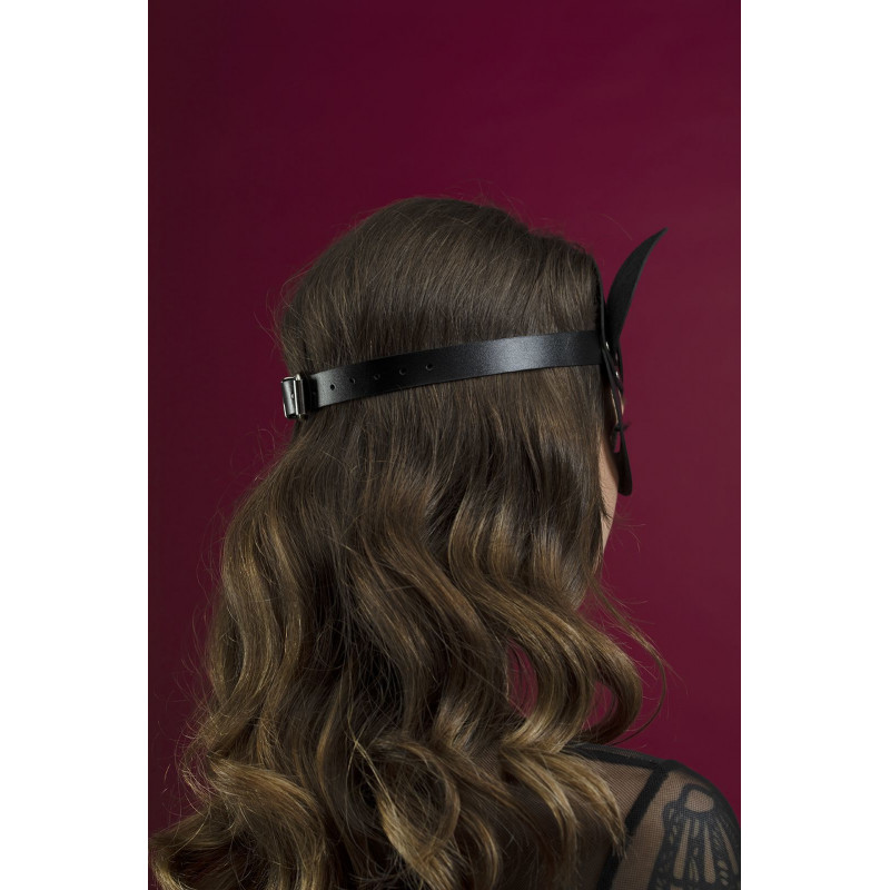 Упаковка маски кішечки Feral Feelings Catwoman Mask, чорна, натуральна шкіра