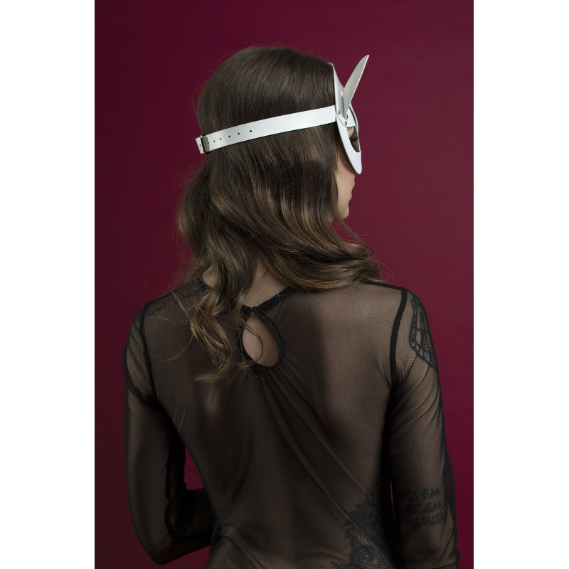 Упаковка маски кішки Feral Feelings Catwoman Mask, біла, натуральна шкіра, текстура матеріалу