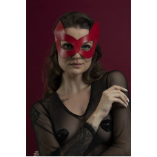Маска кішечки Feral Feelings - Kitten Mask, натуральна шкіра, червона — Keks-Hub