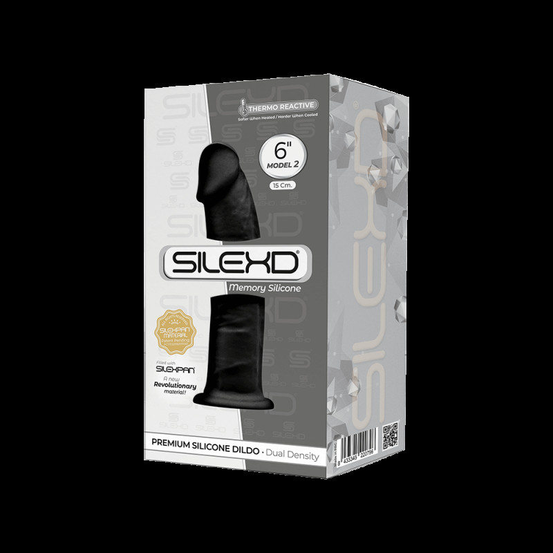 Двошаровий фалоімітатор SILEXD Robby Black: щільна текстура внутрішнього шару Silexpan та м'який силікон