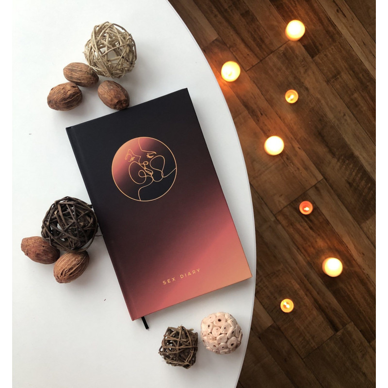 Обучающий интимный дневник-книга Sex Diary, вид сбоку, показывающий толщину страниц