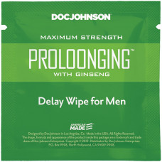 Пролонгуюча серветка Doc Johnson Delay Wipe For Men з екстрактом женьшеню — Keks-Hub