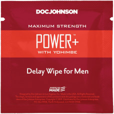 Пролонгуюча серветка Doc Johnson Power + Delay Wipe For Men з йохимбе — Keks-Hub