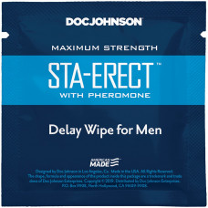 Пролонгуюча серветка Doc Johnson Sta-Erect Delay Wipe For Men з феромонами — Keks-Hub
