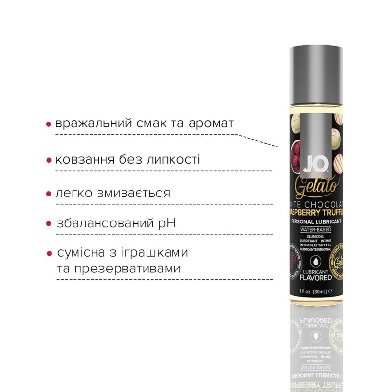JO GELATO White Chocolate Raspberry 30 мл - текстура гелю, деталі продукту