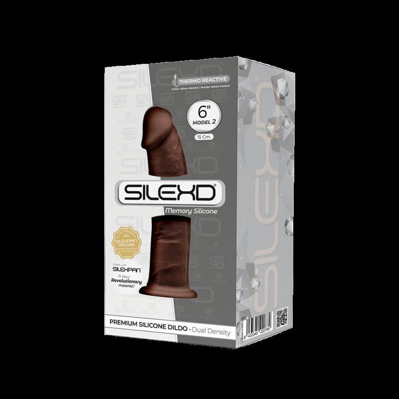 Фалоімітатор SILEXD Robby Brown 6 дюймів, детальний вигляд збоку, що демонструє вигин та реалістичність форми