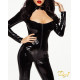 Комбінезон D&A лакований чорний XS-S: детальний вигляд збоку, блискавка